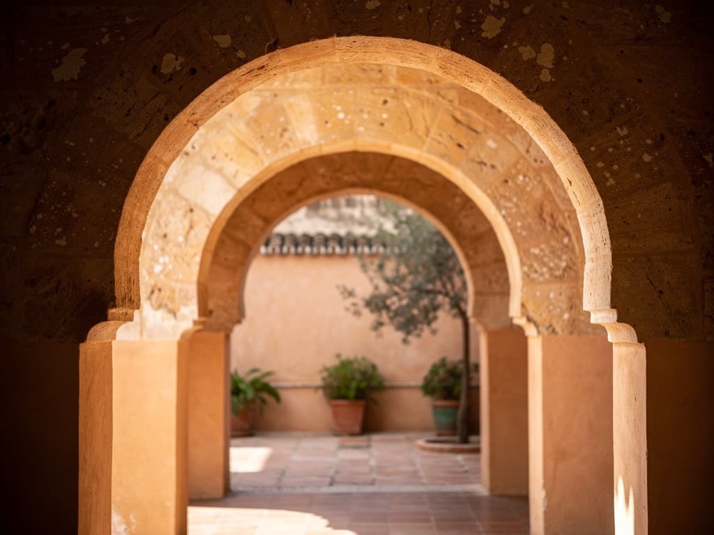 أقواس أندلسية في ضوء ناعم